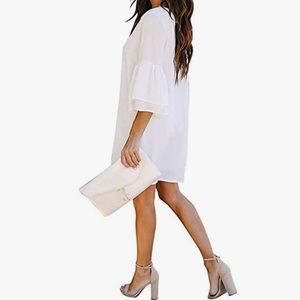 V-Neck Trumpet Sleeve Dresses